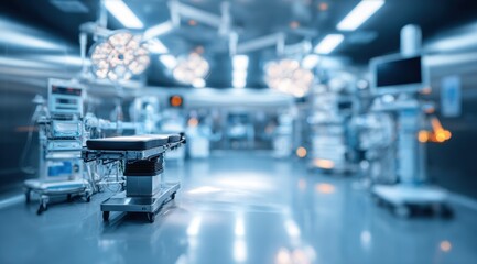 Blurred surgical operating room