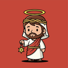 A Christmas winter Jesus vector illustration