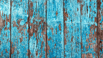 Vintage wood background with peeling paint. Vintage weathered fence