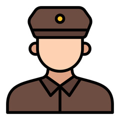Lieutenant icon. Army rank symbol. Military officer and leadership collection. Filled Line Icon