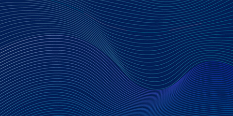 Naklejka premium Abstract blue background with flowing lines for futuristic concept. Dynamic waves. vector illustration.