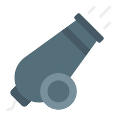 Cannon icon. Heavy artillery symbol. Military weapon and war machine collection. Flat Icon