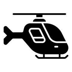 Helicopter icon. Military aircraft symbol. Army aviation and air support collection. Glyph Icon