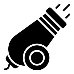 Cannon icon. Heavy artillery symbol. Military weapon and war machine collection. Glyph Icon