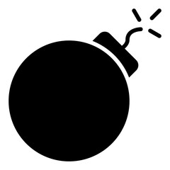 Bomb icon. Explosive weapon symbol. Military attack and warfare collection. Glyph Icon