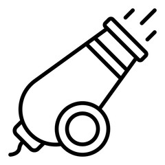 Cannon icon. Heavy artillery symbol. Military weapon and war machine collection. Line Icon