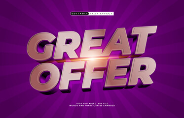 great offer editable text effect