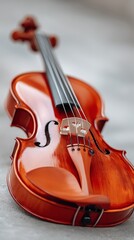 Elegant Classic Violin, in warm reddish-brown and black, representing music, art, and passion