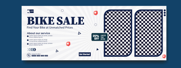 Exciting bike sale announcement featuring special offers and discounts on bicycles with a modern design