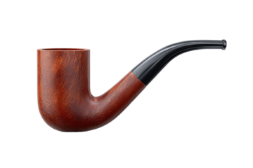 Wooden smoking pipe,  smooth curves, dark color