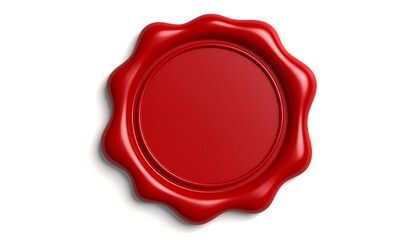 Red wax seal with blank, and isolated.