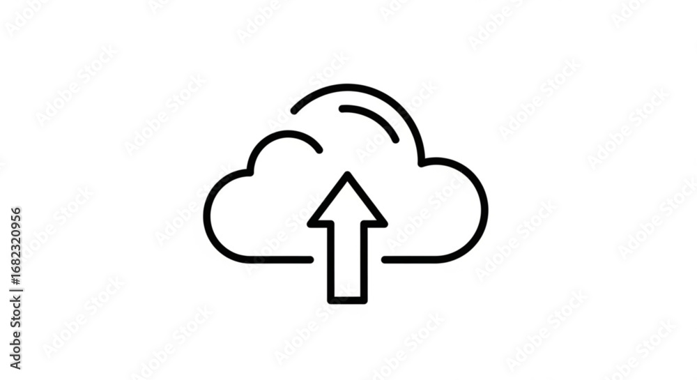 Wall mural cloud upload icon vector graphic for data transfer and backup solutions in modern technology design 