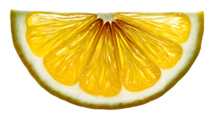 Slice of a yellow grapefruit fruit transparent PNG isolated background