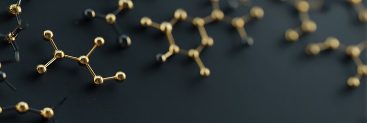 Molecular Structures Arranged on a Black Surface Highlighting Chemistry and Scientific Innovation