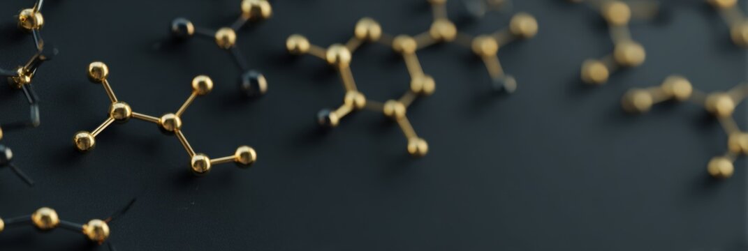 Molecular Structures Arranged on a Black Surface Highlighting Chemistry and Scientific Innovation