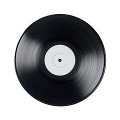 Obraz premium A black vinyl record with a white label (1)