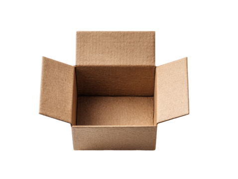 Open empty cardboard box