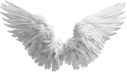 Obraz premium Pair of large, white angel wings, spread wide (1)