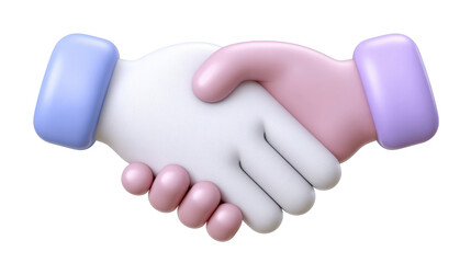 A colorful graphic representation of a handshake, symbolizing partnership and collaboration in the business world