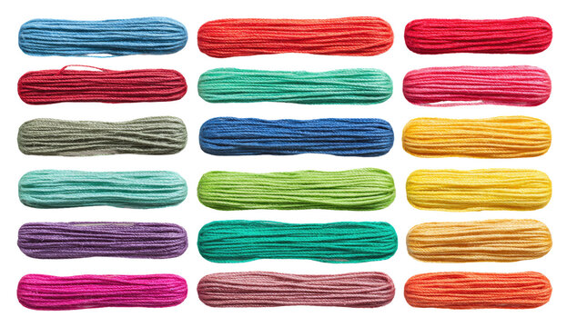 Colorful, textured, rectangular shapes arranged in rows, displaying a spectrum of vibrant hues