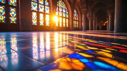 Sunlight through stained glass windows - Powered by Adobe