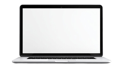 Front view of a modern laptop with a blank screen (4)