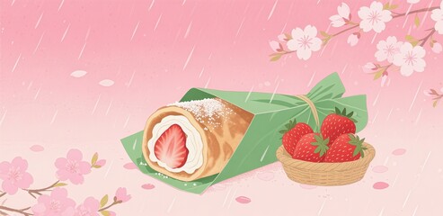 cake with strawberries