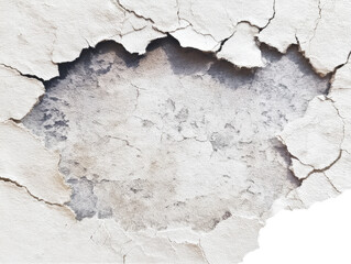 Obraz premium Cracked, weathered white surface with a hollowed-out area