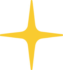 Simple Flat Yellow Starburst Shape Decorative Sparkle Element