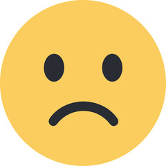 Flat Style Sad Face Emoji Yellow Color Illustration Graphic Element