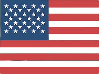 Simple Flat Style United States of America Flag Patriotic Symbol