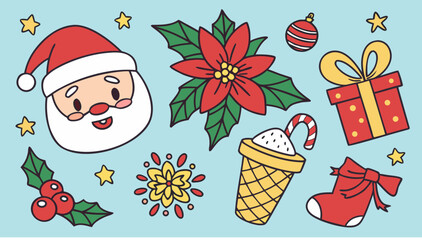 set of christmas icons