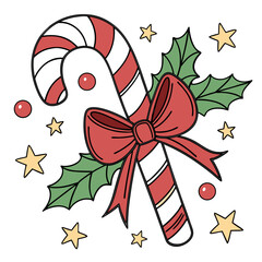 christmas candy cane and bow