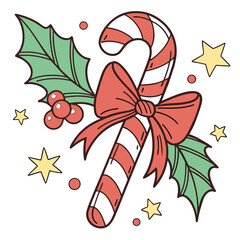 christmas bells with holly berries