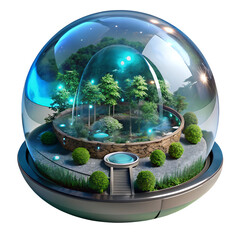 Encapsulated Ecosystem Biodome Garden in a Glass