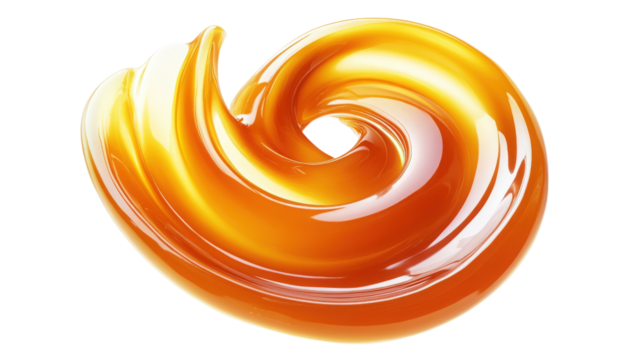 Swirling Caramel Delight isolated on a Transparent or white Background - Powered by Adobe