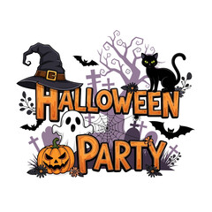 Obraz premium Aesthetic Halloween Boo Graphic Spooky Trick or Treat Halloween Party