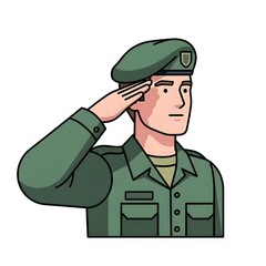 Fototapeta premium Military Personnel A Graphic Illustration of a Soldier Saluting with Respect and Duty