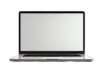 Front view of a silver laptop with a blank screen (5)