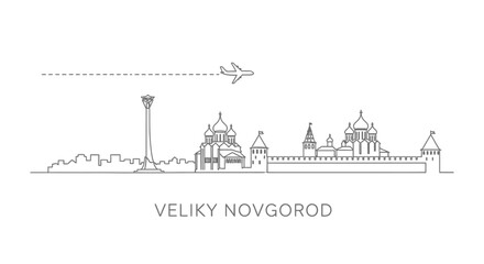 Obraz premium Veliky Novgorod SkylineTravel RussiaAirplane.