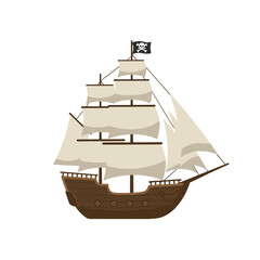 pirate ship on white background