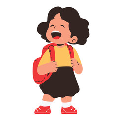 Illustration of an Kids Studying going to school