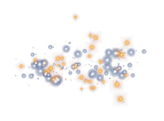 PNG dust particles with glowing flare, sparkle shimmer and glitter dust cloud on transparent background, abstract golden light effect with bokeh rays and festive dust texture for design PNG.