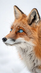 Fototapeta premium Red fox with striking blue eyes image