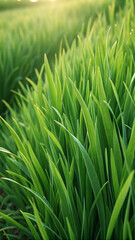Obraz premium Lush Green Grass Blades texture nature