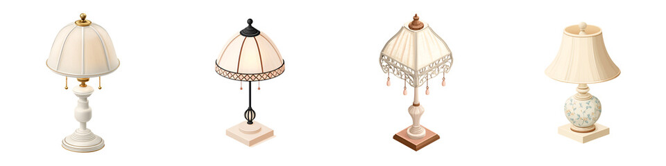 Vintage Table Lamps with Fabric Shades: Elegant Home Decor Collection