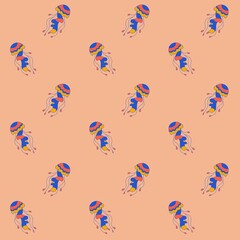 seamless pattern with jellyfish theme 