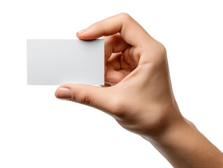 Obraz premium A hand holds a blank business card