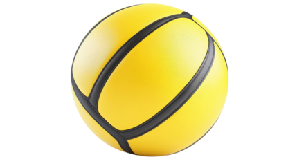 Yellow Ball with Black Lines isolated on a Transparent or white Background