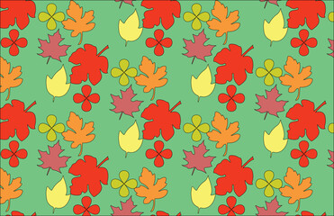 seamless pattern with autumn leaves